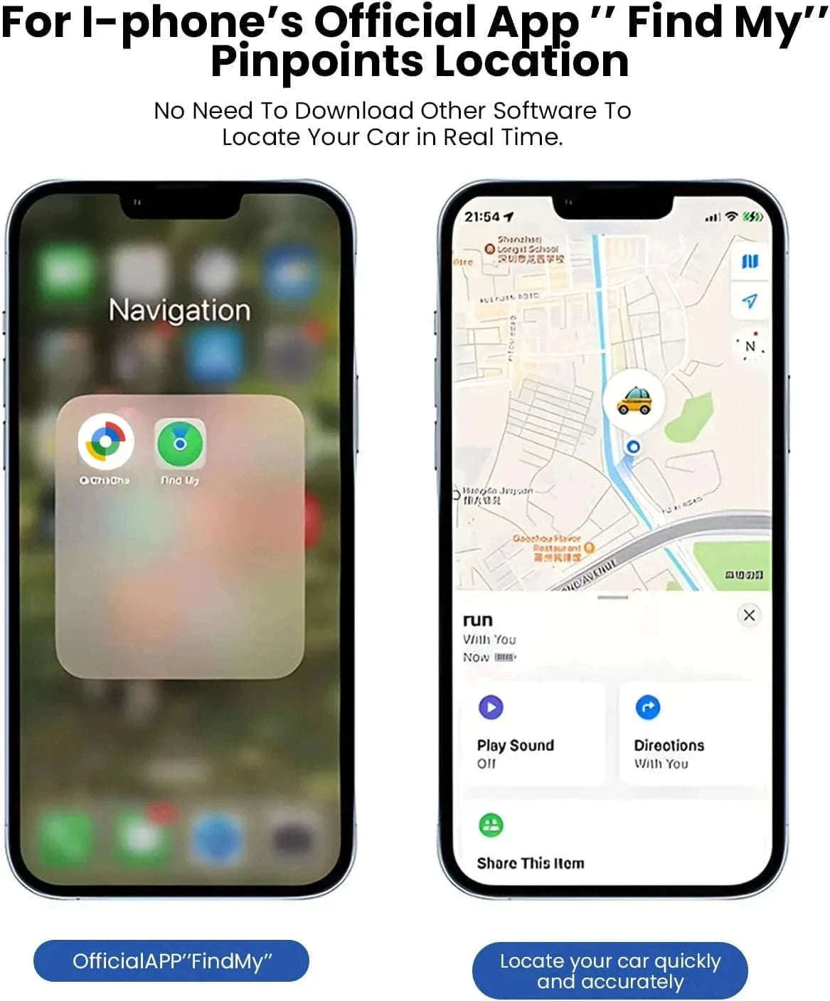 30W Car Charger with Built-In GPS Tracker and Find My Support-iOS and Android