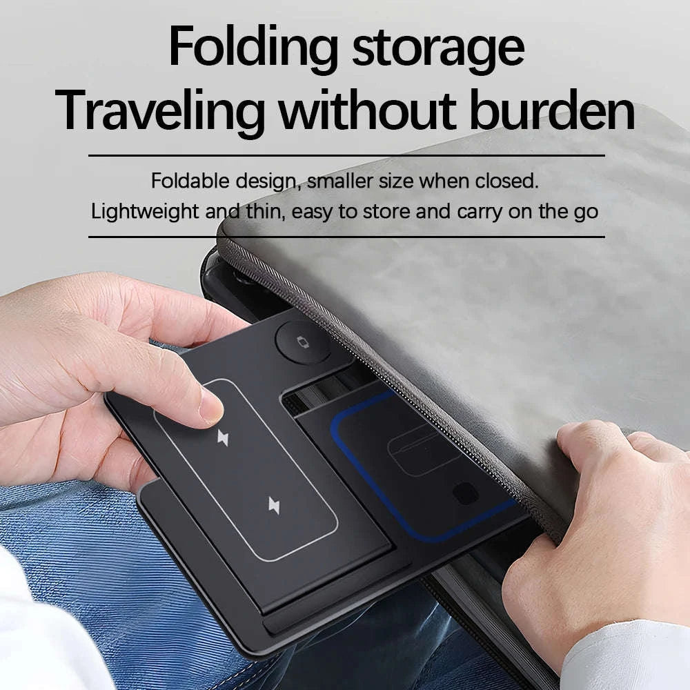 30W Fast 3 in 1 Wireless Charger Stand-black