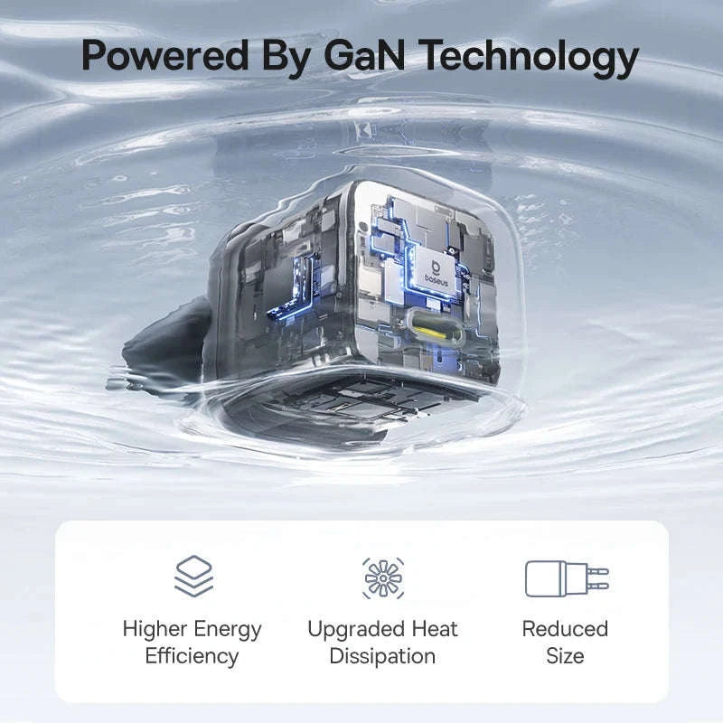 30W GaN USB-C Fast Charger PD 3.0 for iPhone & Tablets-EU Plug Black