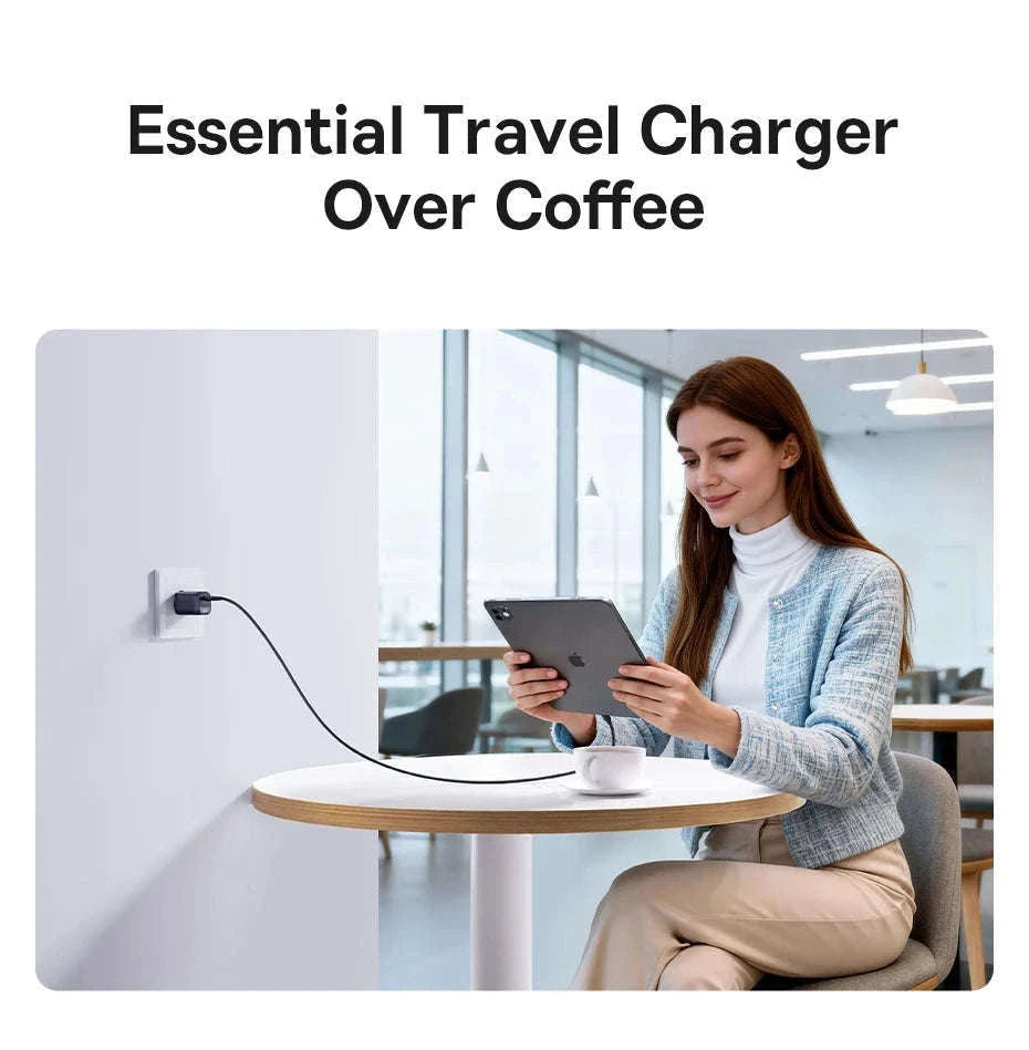 30W GaN USB-C Fast Charger PD 3.0 for iPhone & Tablets-EU Plug White