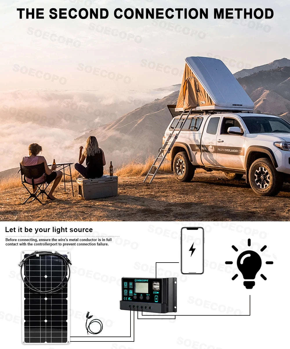 30W Solar Kit with 2200W Inverter & 100A Controller for Off-Grid Power-220V Solar Kit