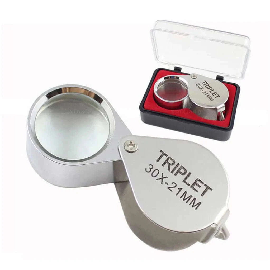 30X Pocket Jewelry Loupe for Jewelry, Coins, Stamps and Watches-Silver