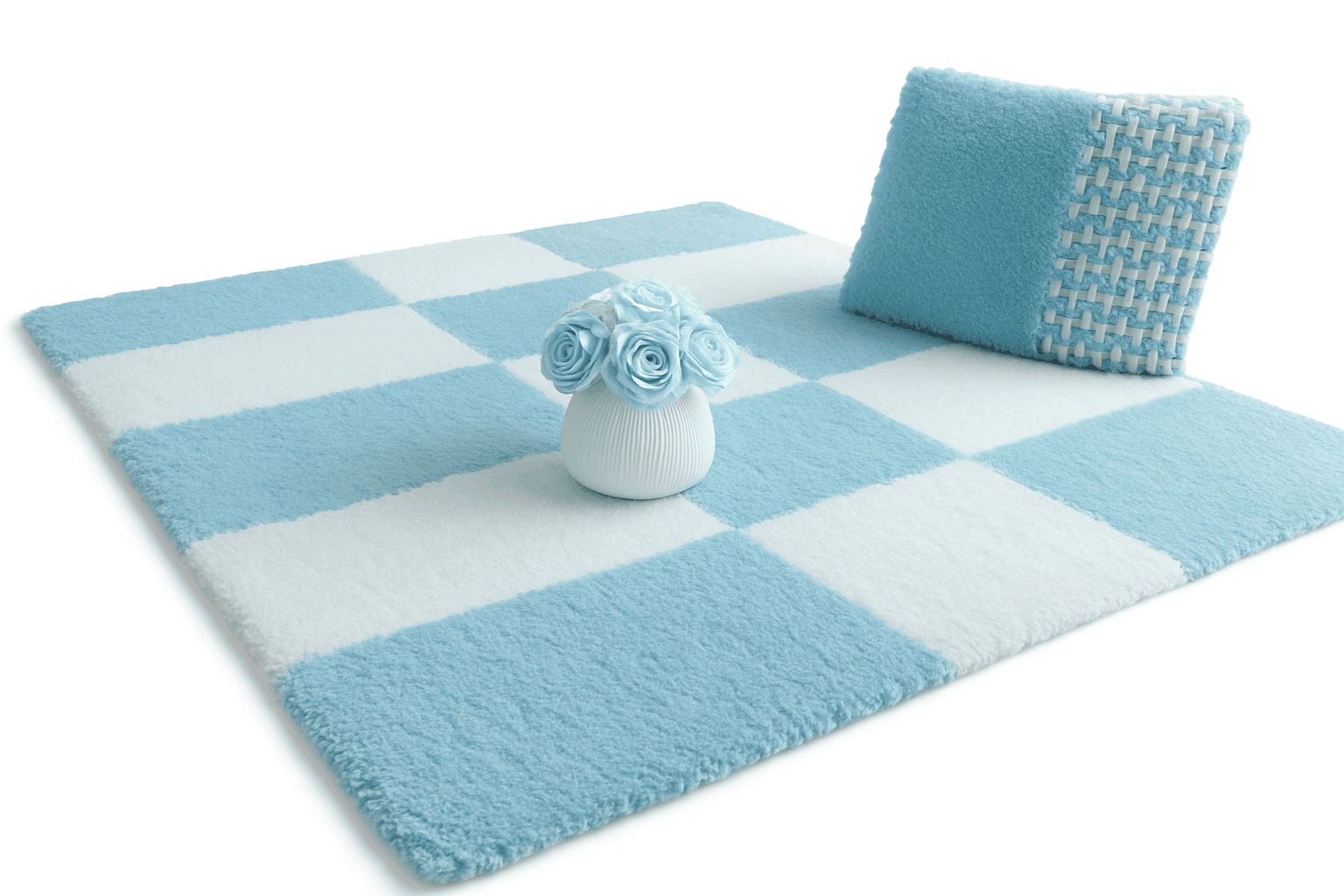 30x30cm Soft Plush Play Mat Puzzle Carpet Tiles-Dark blue / 20Pcs