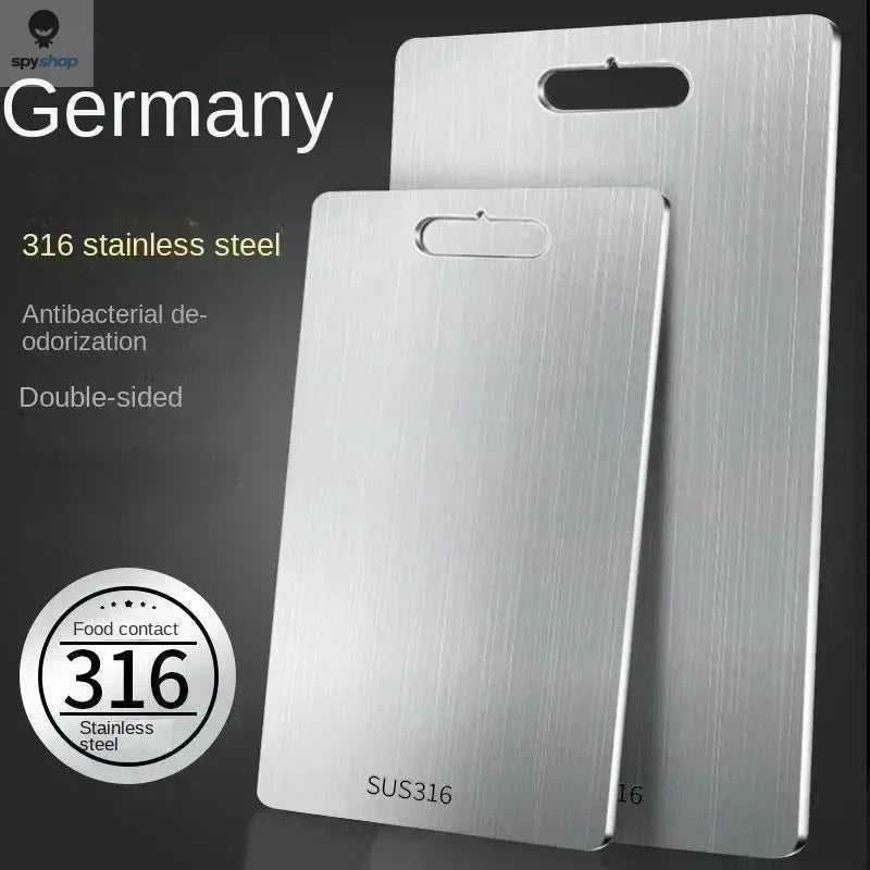 316 Stainless Steel Panel and Chopping Board Kitchen Household Thickened Double Sided Cutting Board Block Kneading Dough Board Spy-shop.com