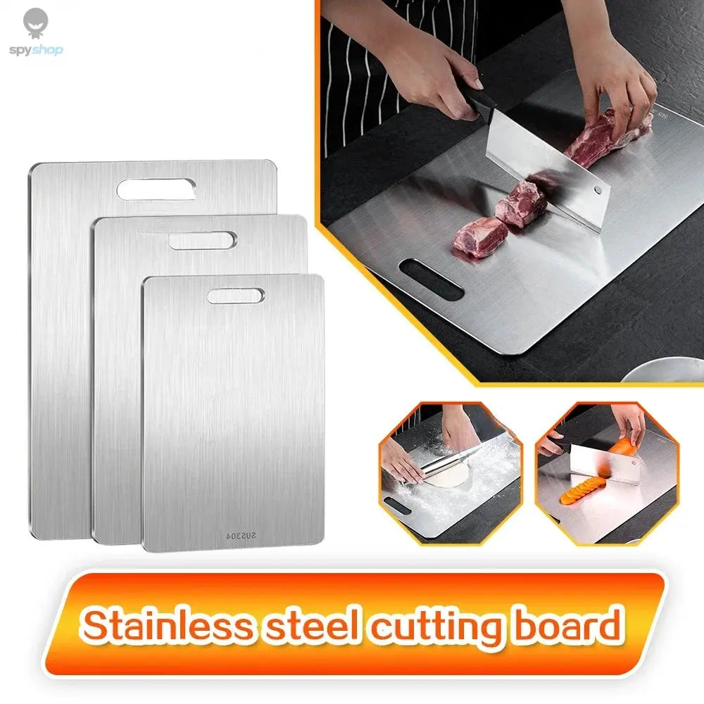 316 Stainless Steel Panel and Chopping Board Kitchen Household Thickened Double Sided Cutting Board Block Kneading Dough Board Spy-shop.com