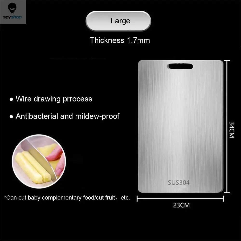 316 Stainless Steel Panel and Chopping Board Kitchen Household Thickened Double Sided Cutting Board Block Kneading Dough Board Spy-shop.com