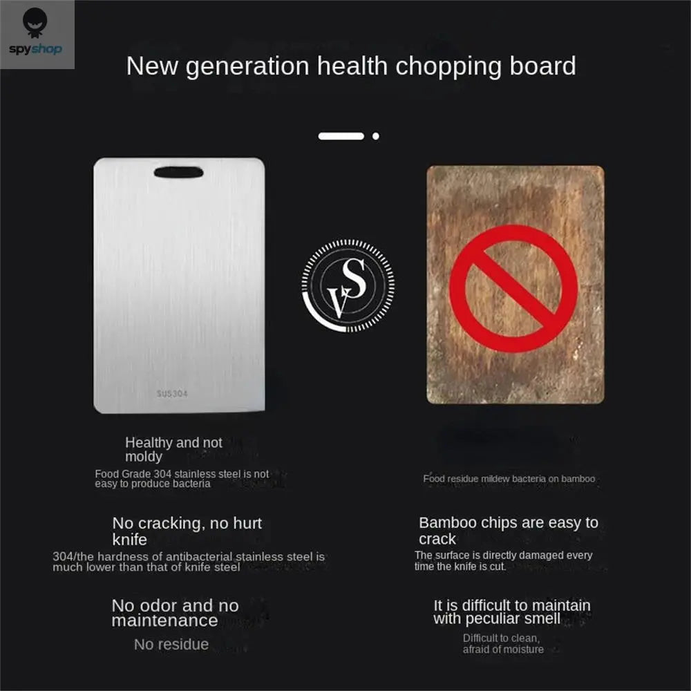 316 Stainless Steel Panel and Chopping Board Kitchen Household Thickened Double Sided Cutting Board Block Kneading Dough Board Spy-shop.com