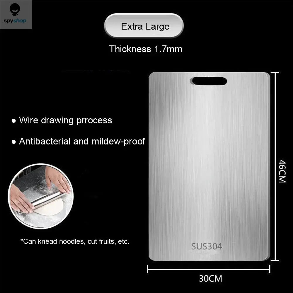 316 Stainless Steel Panel and Chopping Board Kitchen Household Thickened Double Sided Cutting Board Block Kneading Dough Board Spy-shop.com