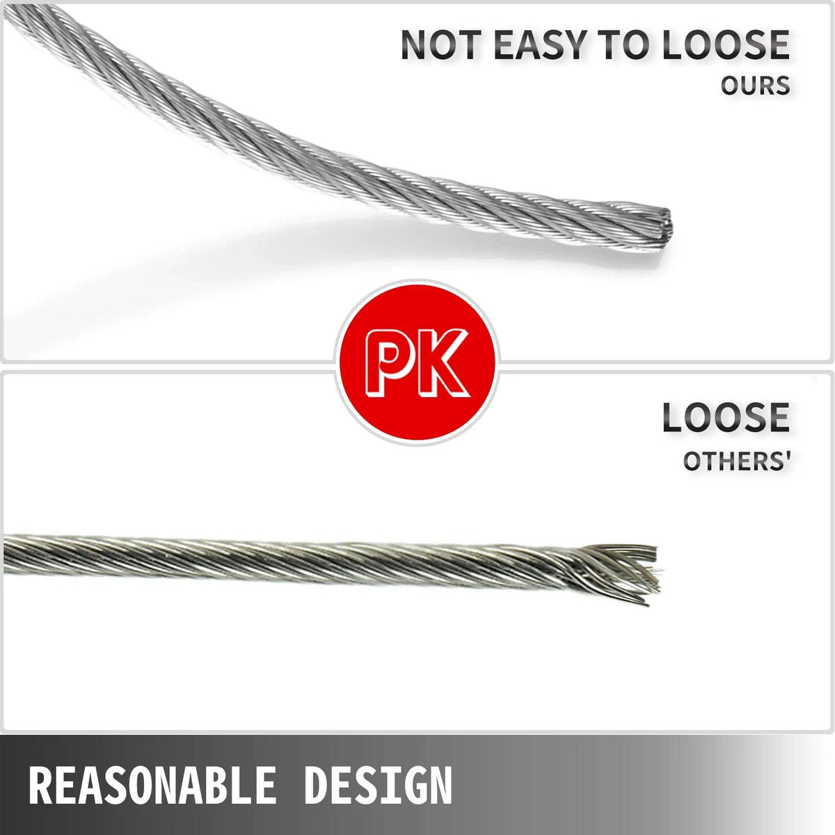 316 Stainless Steel Wire Rope 500 Ft 1/8 in 7x7-152M x 3.2MM / Germany