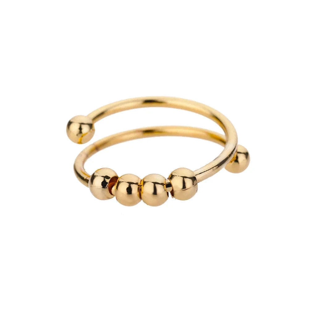 316L Stainless Steel Gold Ring for Women and Couples-JZ3111P-4 / Diameter 17mm / Gold color