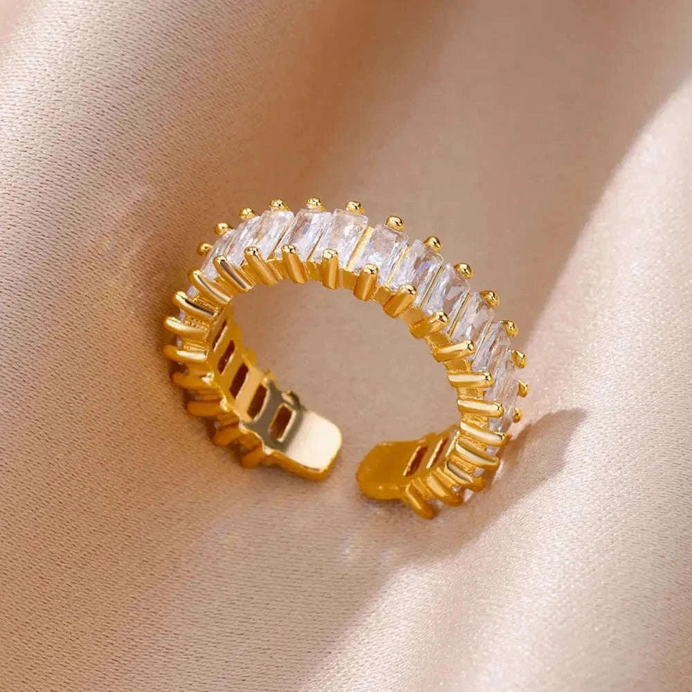 316L Stainless Steel Gold Ring for Women and Couples-JZ3111P-4 / Diameter 17mm / Gold color