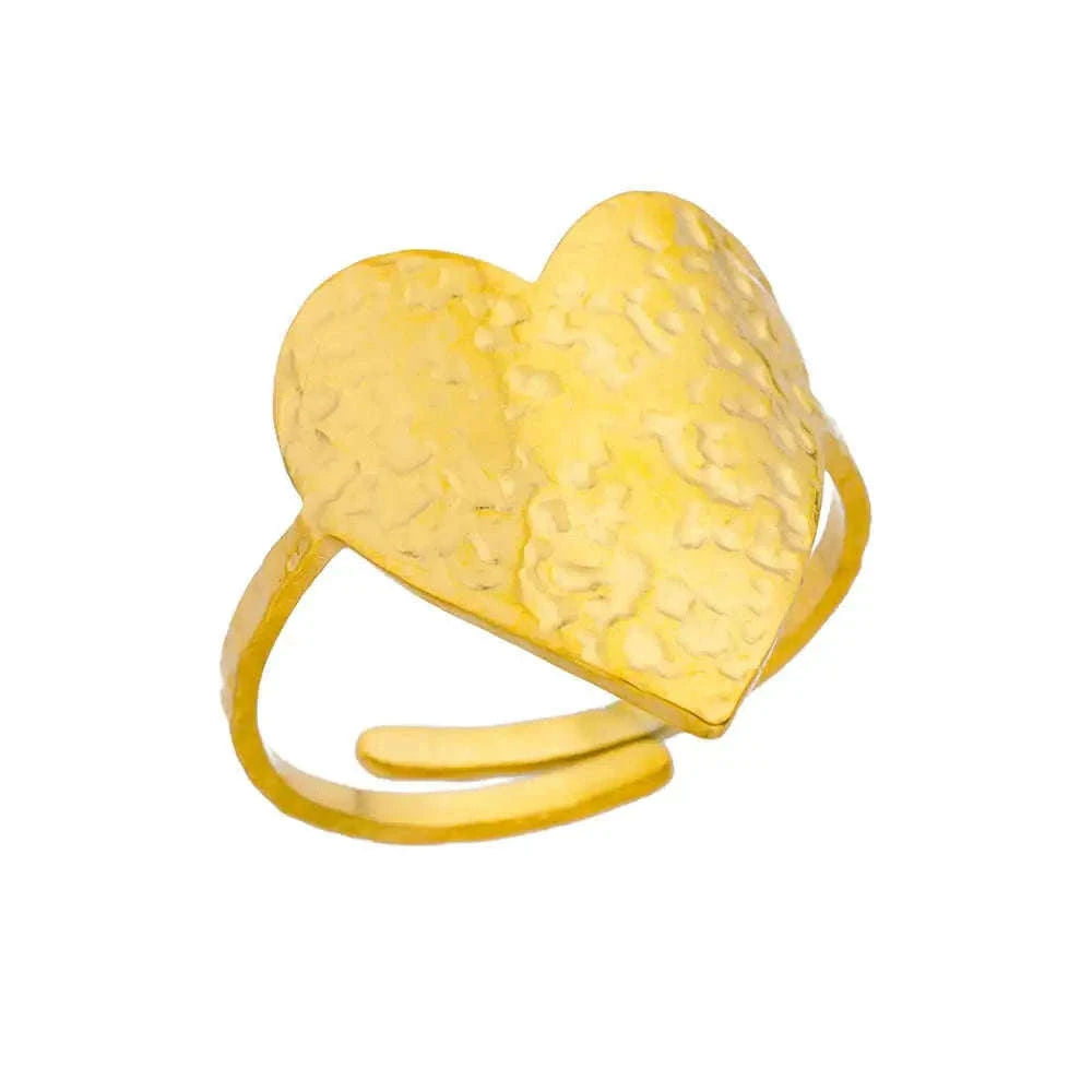 316L Stainless Steel Gold Ring for Women and Couples-JZ3111P-4 / Diameter 17mm / Gold color