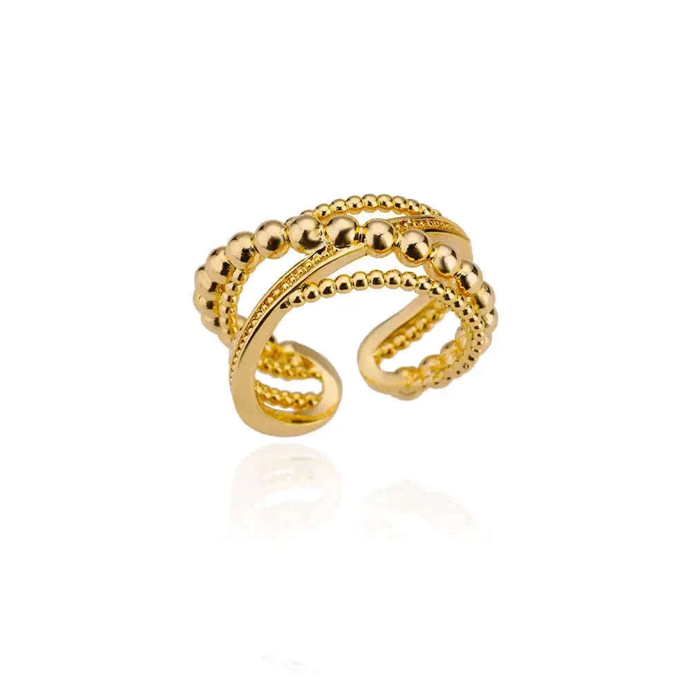 316L Stainless Steel Gold Ring for Women and Couples-JZ3111P-4 / Diameter 17mm / Gold color