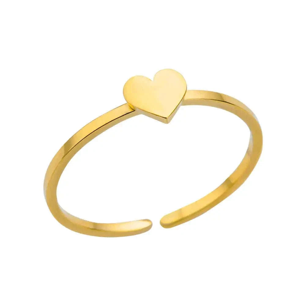316L Stainless Steel Gold Ring for Women and Couples-JZ3111P-4 / Diameter 17mm / Gold color