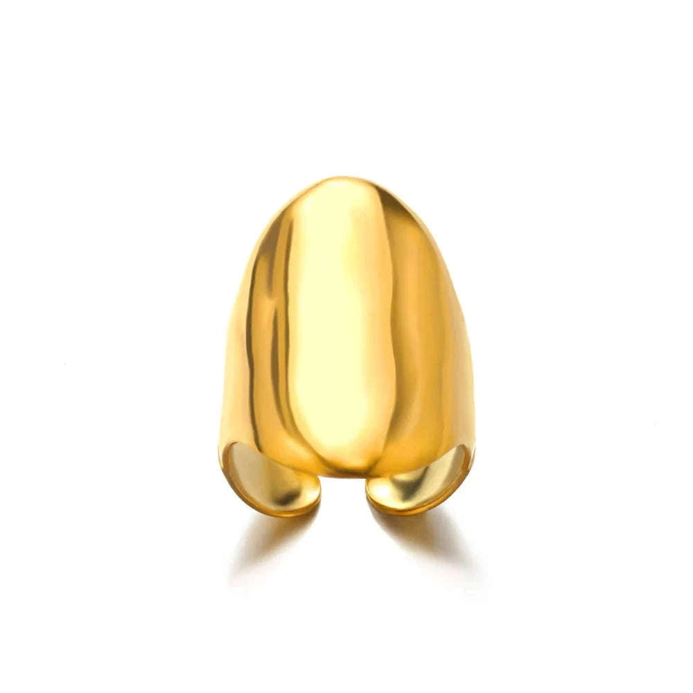 316L Stainless Steel Gold Ring for Women and Couples-JZ3111P-4 / Diameter 17mm / Gold color