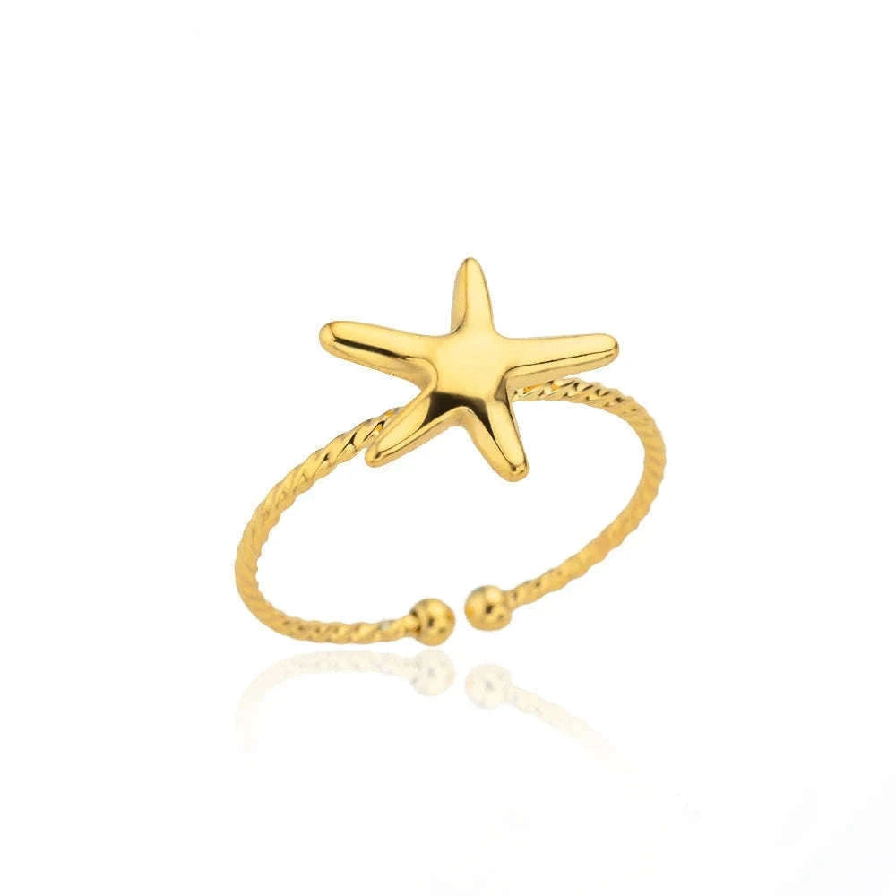 316L Stainless Steel Gold Ring for Women and Couples-JZ3111P-4 / Diameter 17mm / Gold color