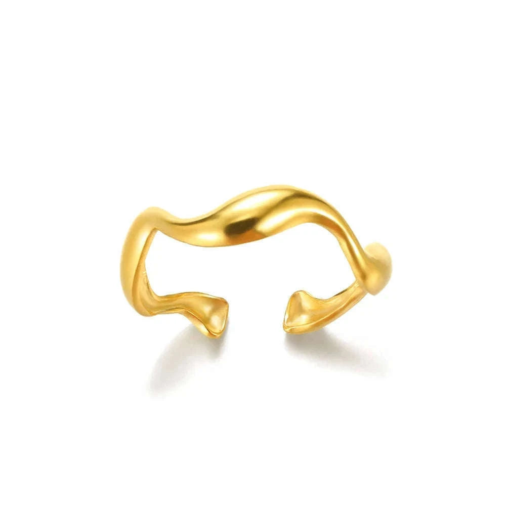 316L Stainless Steel Gold Ring for Women and Couples-JZ3111P-4 / Diameter 17mm / Gold color