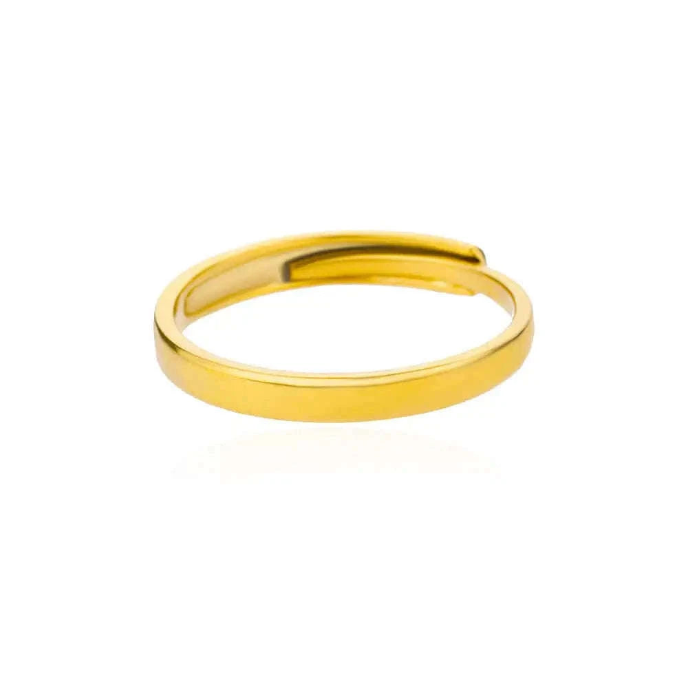 316L Stainless Steel Gold Ring for Women and Couples-JZ3111P-4 / Diameter 17mm / Gold color
