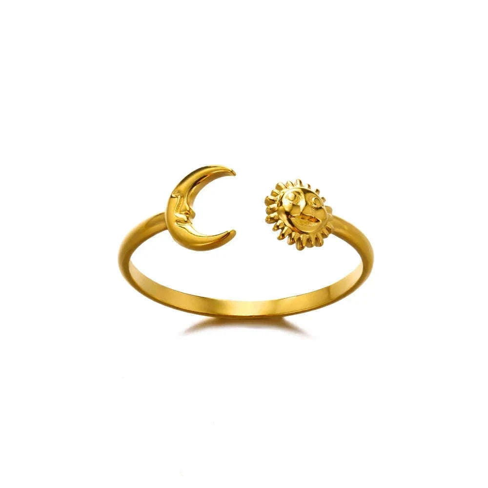 316L Stainless Steel Gold Ring for Women and Couples-JZ3111P-4 / Diameter 17mm / Gold color
