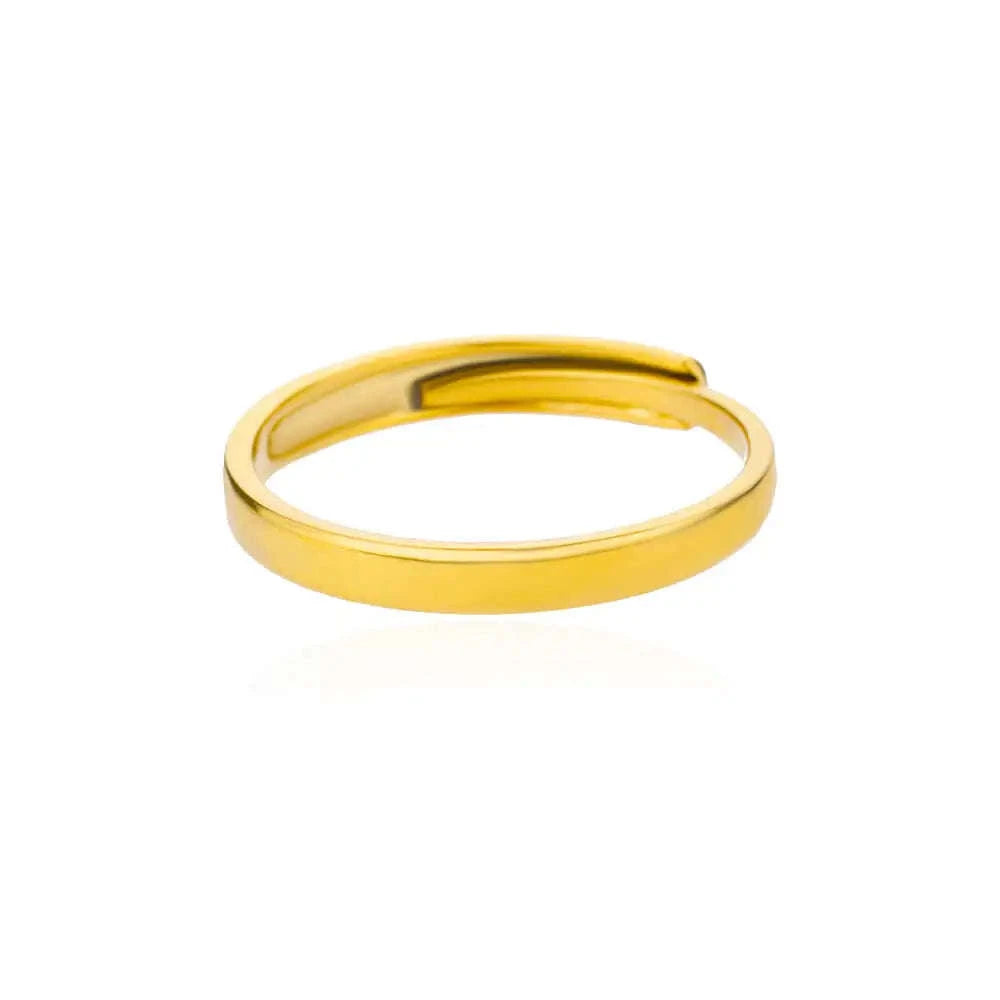 316L Stainless Steel Gold Ring for Women & Couples-JZ3111P-4 / Diameter 17mm / Gold color
