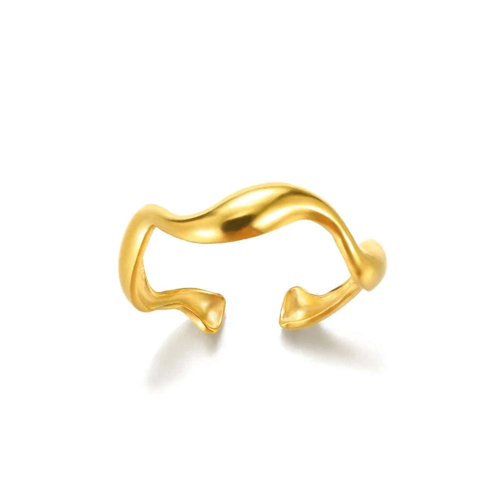 316L Stainless Steel Gold Ring for Women & Couples-JZ3111P-4 / Diameter 17mm / Gold color
