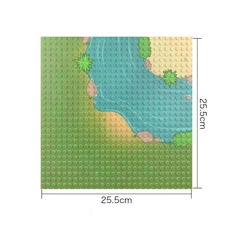 32x32 Building Block Baseplate for Creative City & Road Builds-GREENA