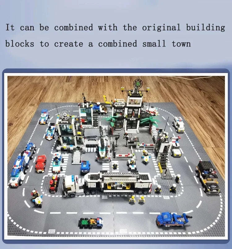 32x32 Building Block Baseplate for Creative City & Road Builds-GREENA