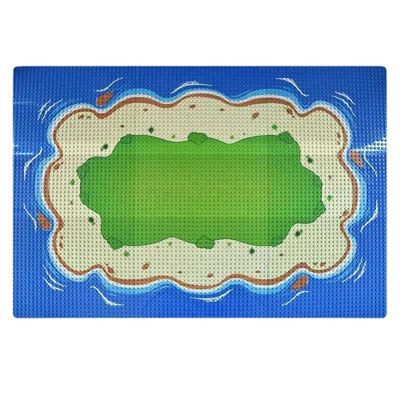 32x32 Building Block Baseplate for Creative City & Road Builds-GREENA