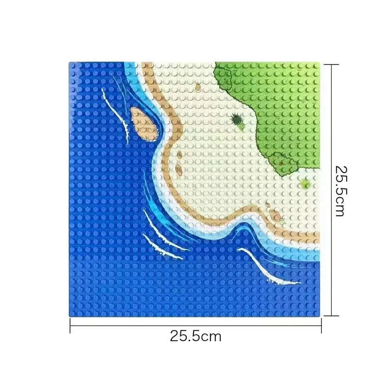 32x32 Building Block Baseplate for Creative City & Road Builds-GREENA