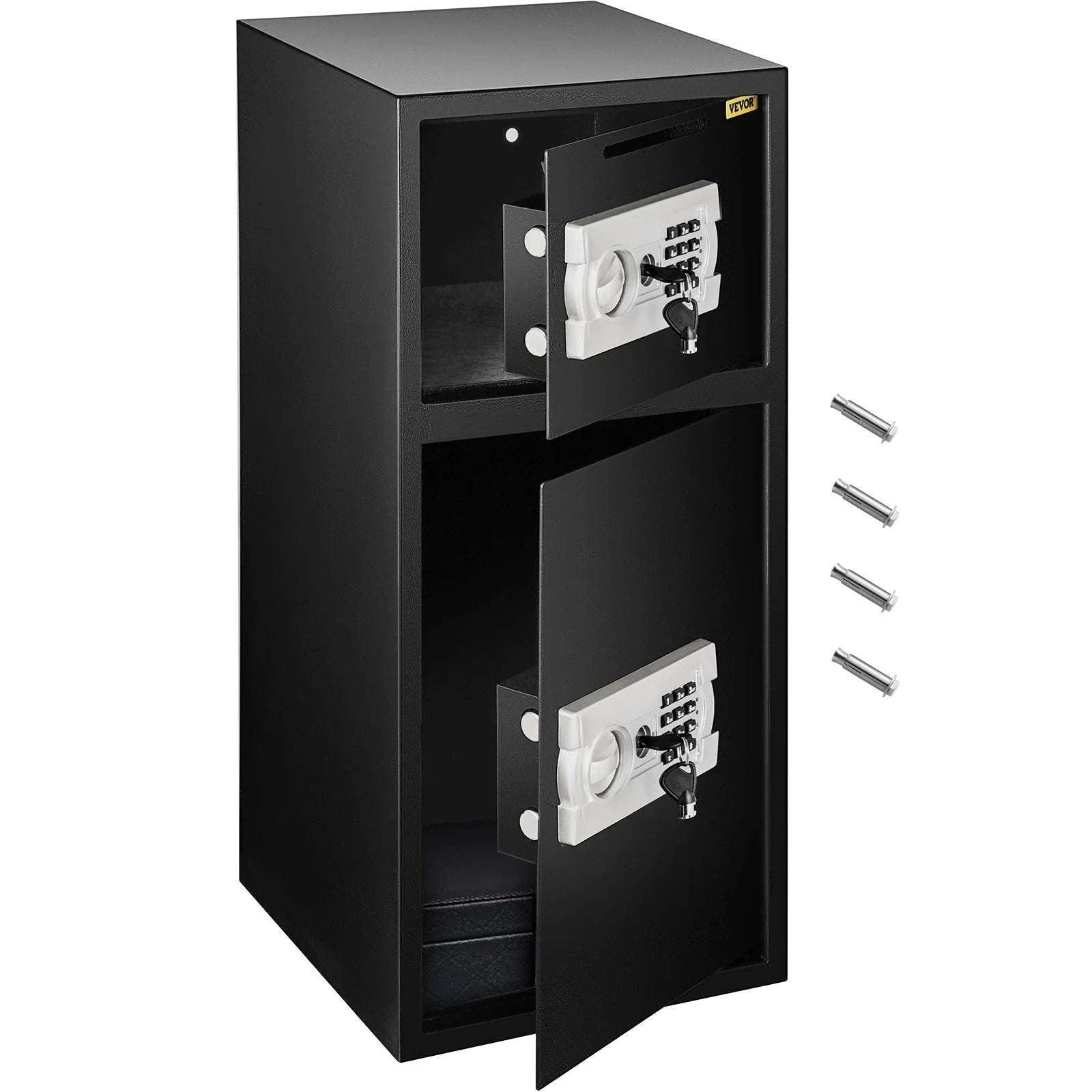 33" Double Door Steel Safe with Digital Lock & Hidden Storage-Black / United States