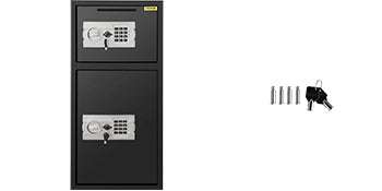 33" Double Door Steel Safe with Digital Lock & Hidden Storage-Black / United States