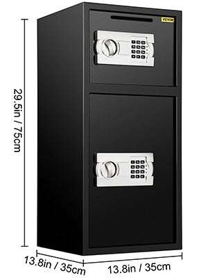 33" Double Door Steel Safe with Digital Lock & Hidden Storage-Black / United States
