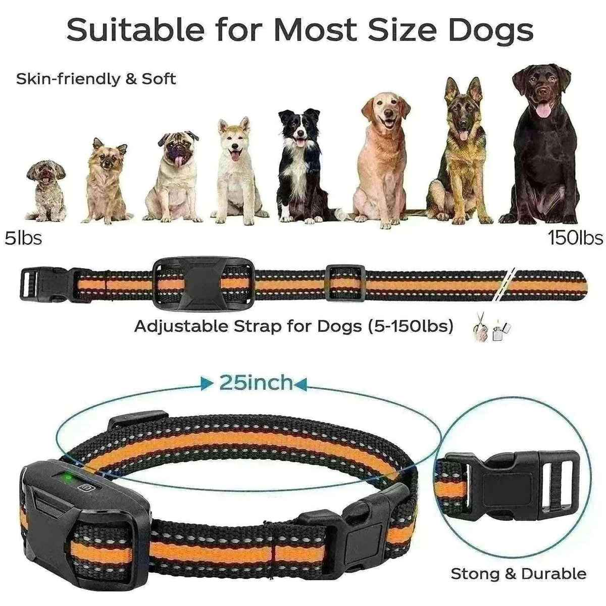 3300ft Remote Dog Training Collar Waterproof with Vibration, Beep & Shock-For 2 Dogs