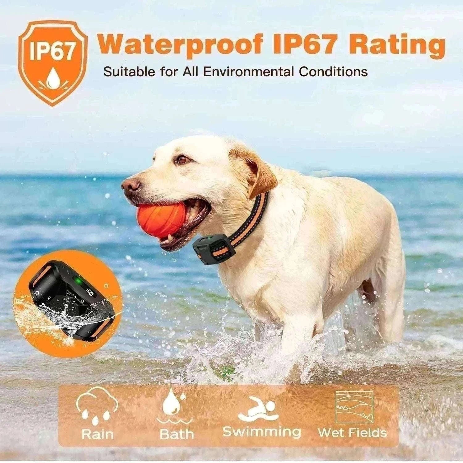 3300ft Remote Dog Training Collar Waterproof with Vibration, Beep & Shock-For 2 Dogs