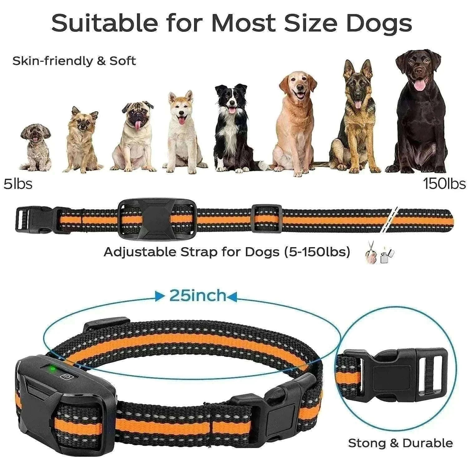 3300ft Remote Dog Training Collar Waterproof with Vibration, Beep & Shock-For 2 Dogs