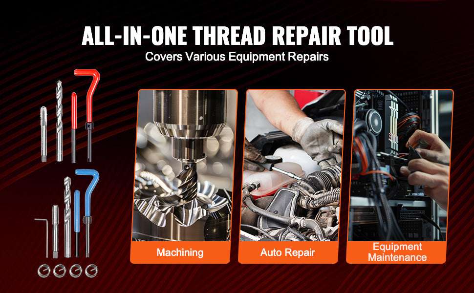 338PCS Helicoil Thread Repair Kit SAE & Metric Drill Tap Set-338 pcs / United States