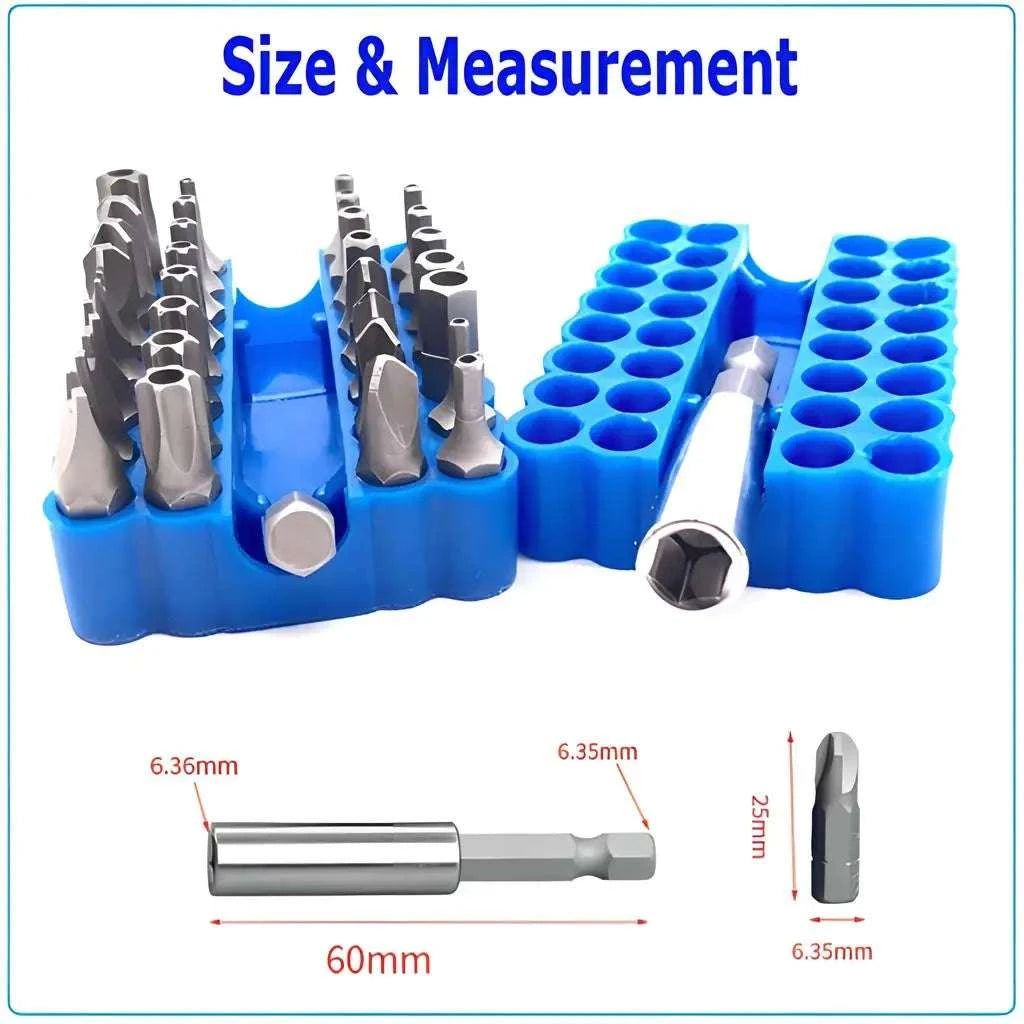 33pcs Security Screwdriver Bit Set with Magnetic Holder and Case-red / United States