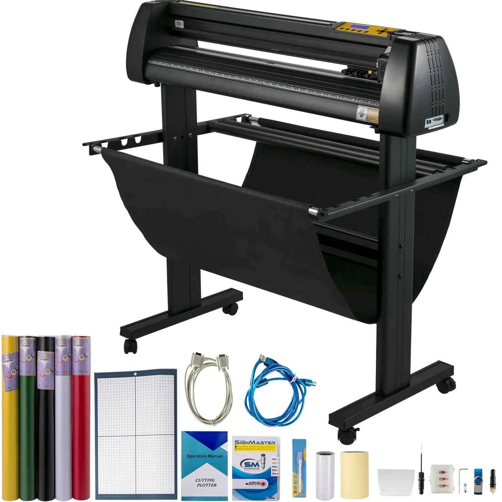 34 Inch Vinyl Cutter Plotter with Paper Basket and LCD Display-United States