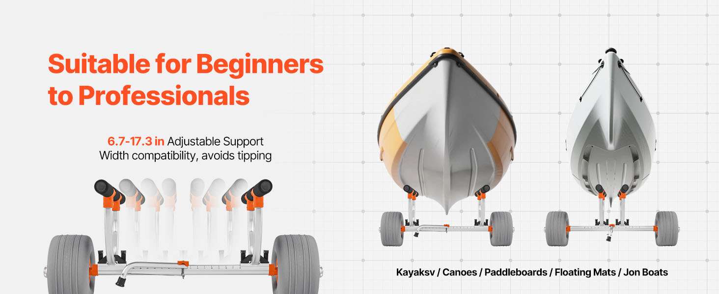 350 lb Kayak Cart with 12" Inflatable Tires & Tie-Down Straps-350 lbs / United States