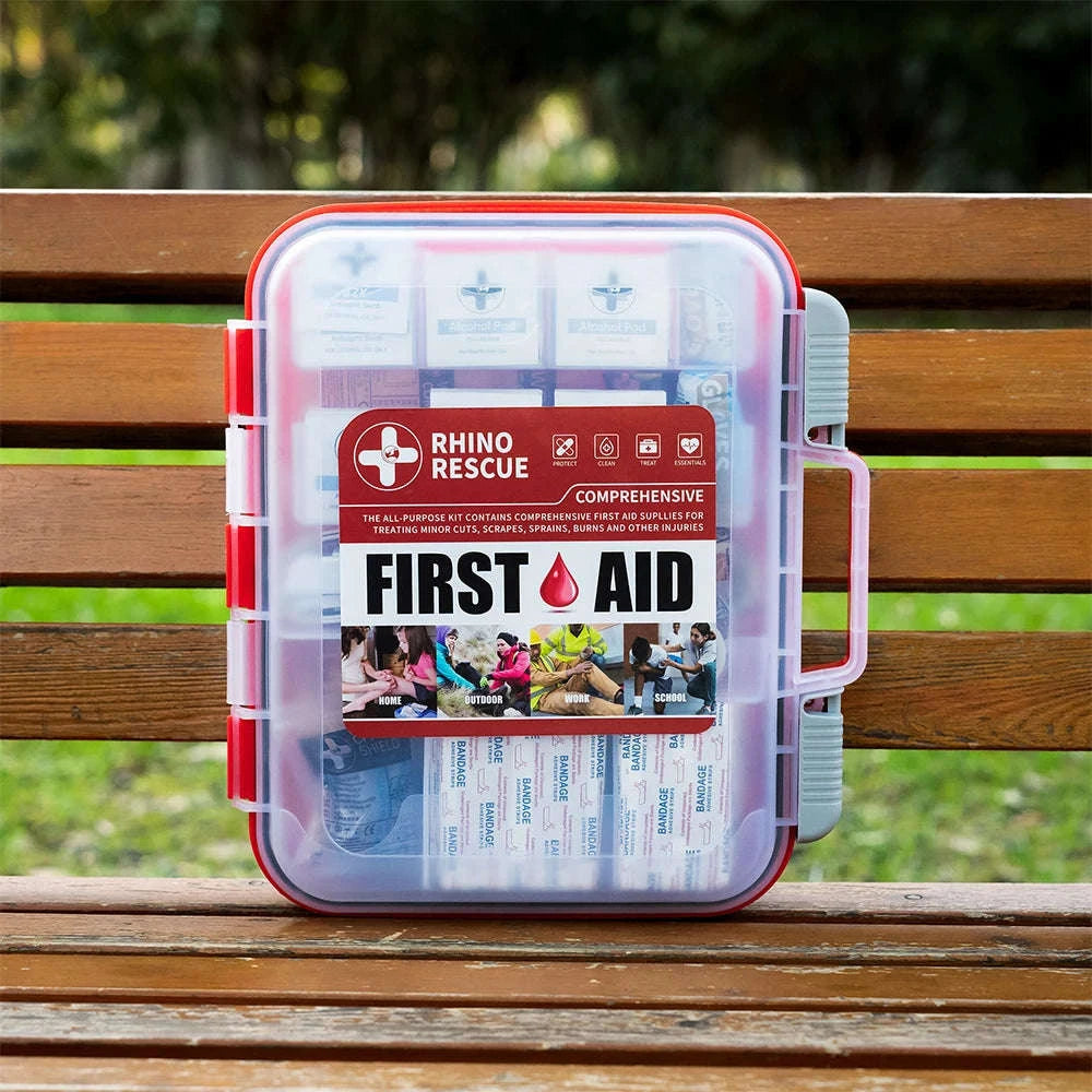 350-Piece All-Purpose First Aid Kit for Home, Office, School and Emergency Use-WHITE / United States