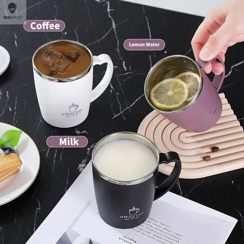 350ml Thermos Mug 304 Stainless Steel Coffee Cup With Handle Leak-Proof Vacuum Flask Insulated Cup Portable Thermal Water Bottle Spy-shop.com