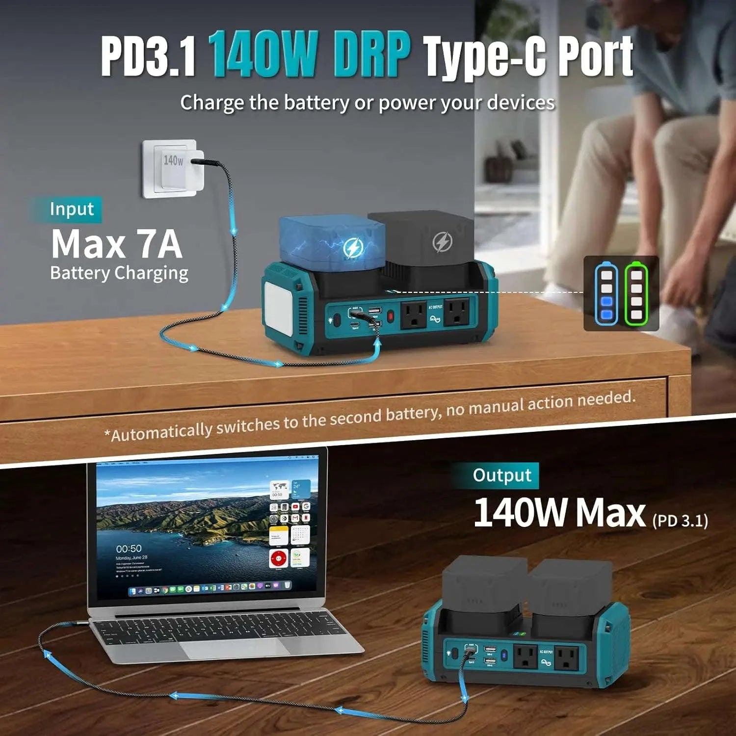 350W Pure Sine Wave Battery Inverter for Makita 18V-1pc / United States