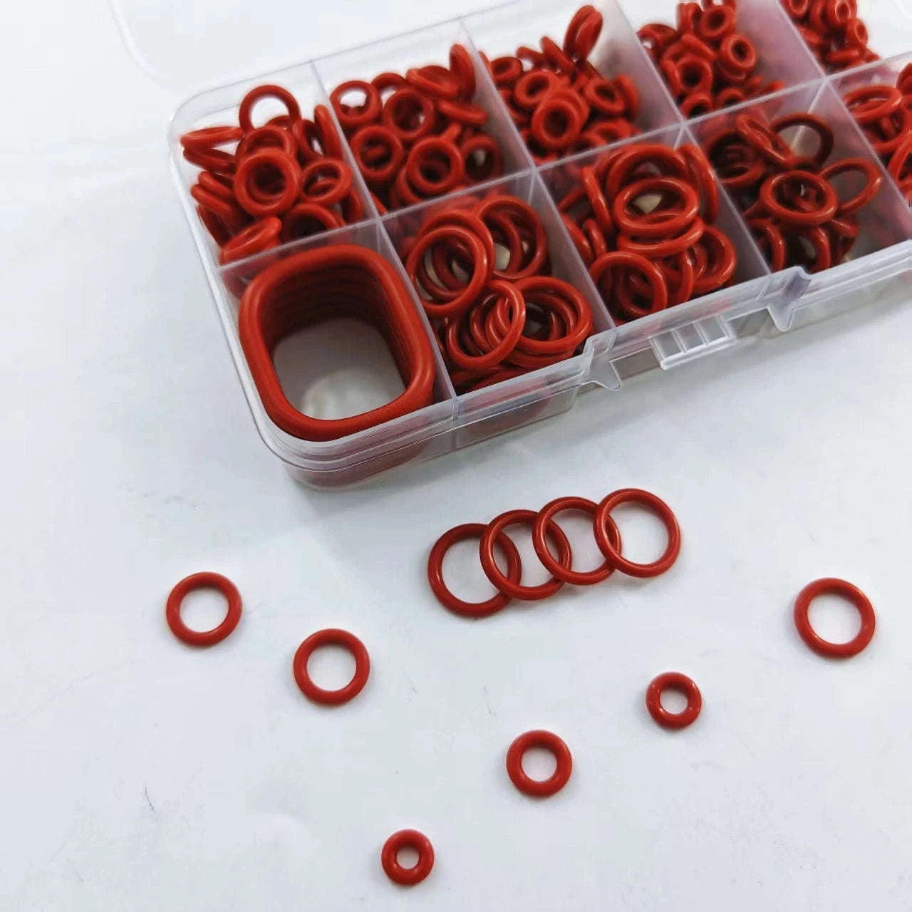 351pcs silicone O-ring set, 10 sizes, oil and heat resistant, suitable for cars and pipelines-Default Title
