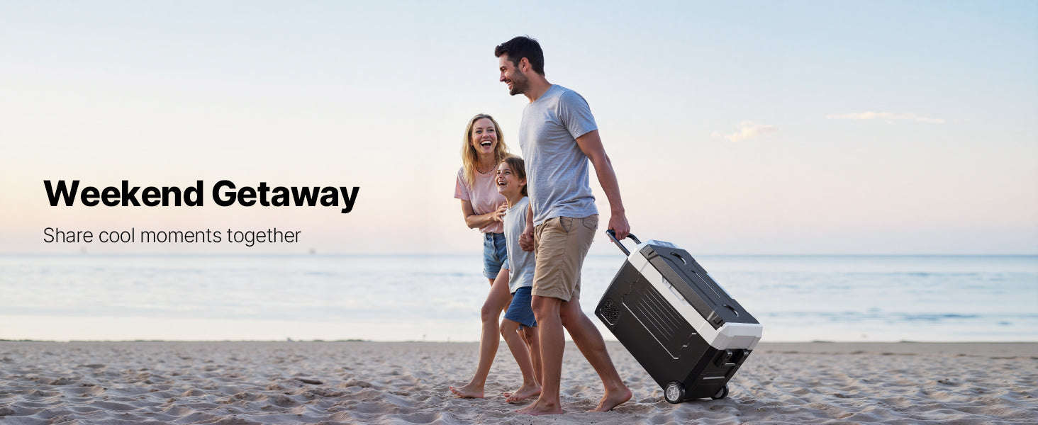 35L Car Refrigerator Compressor Electric Cooler with App Control, Wheels & Dual Zone-35L with wheels / france