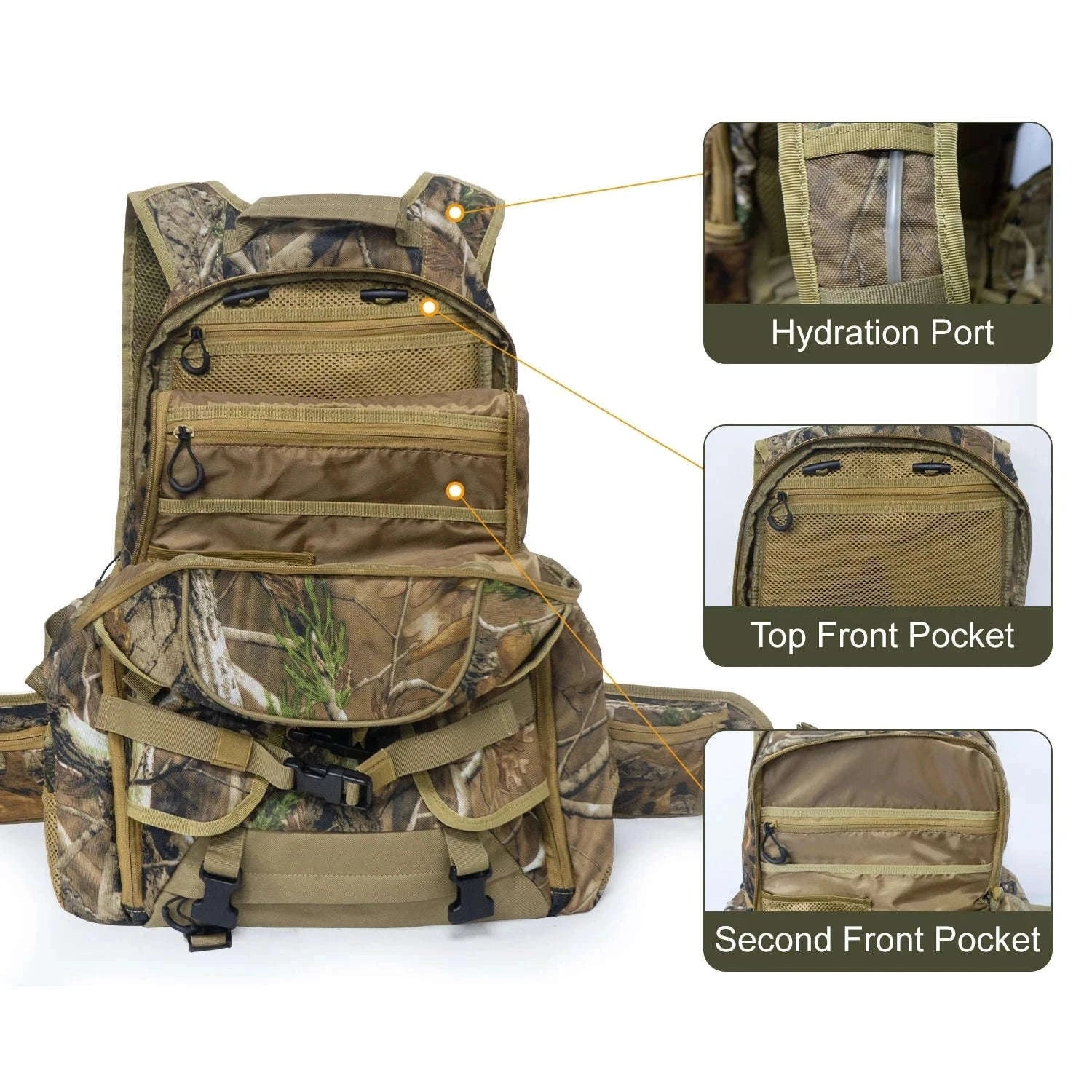 35L Hunting Backpack for Rifle, Bow and Gear Storage-Green