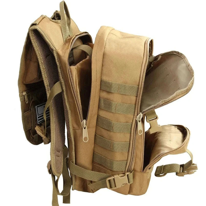 35L Large Capacity Tactical Backpack for Camping and Hiking-Black / United Kingdom