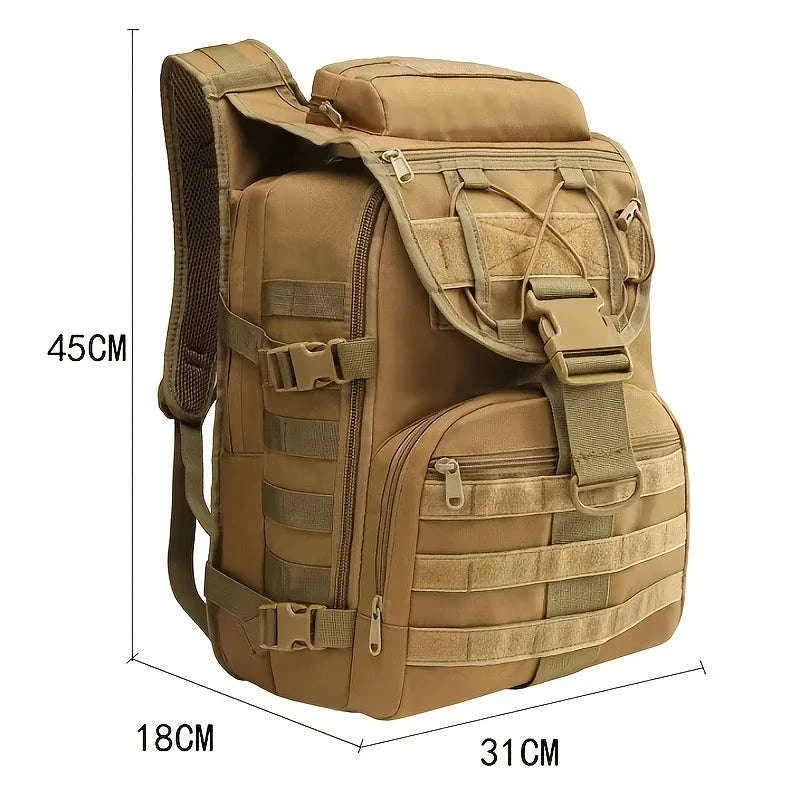 35L Large Capacity Tactical Backpack for Camping and Hiking-Black / United Kingdom