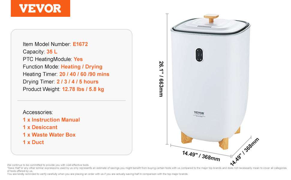 35L Towel Warmer Bucket with Fast Heating & Drying Modes-35L / CZECH REPUBLIC