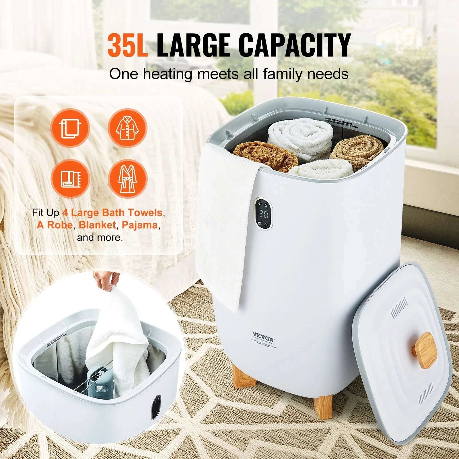 35L Towel Warmer Bucket with Fast Heating & Drying Modes-35L / CZECH REPUBLIC