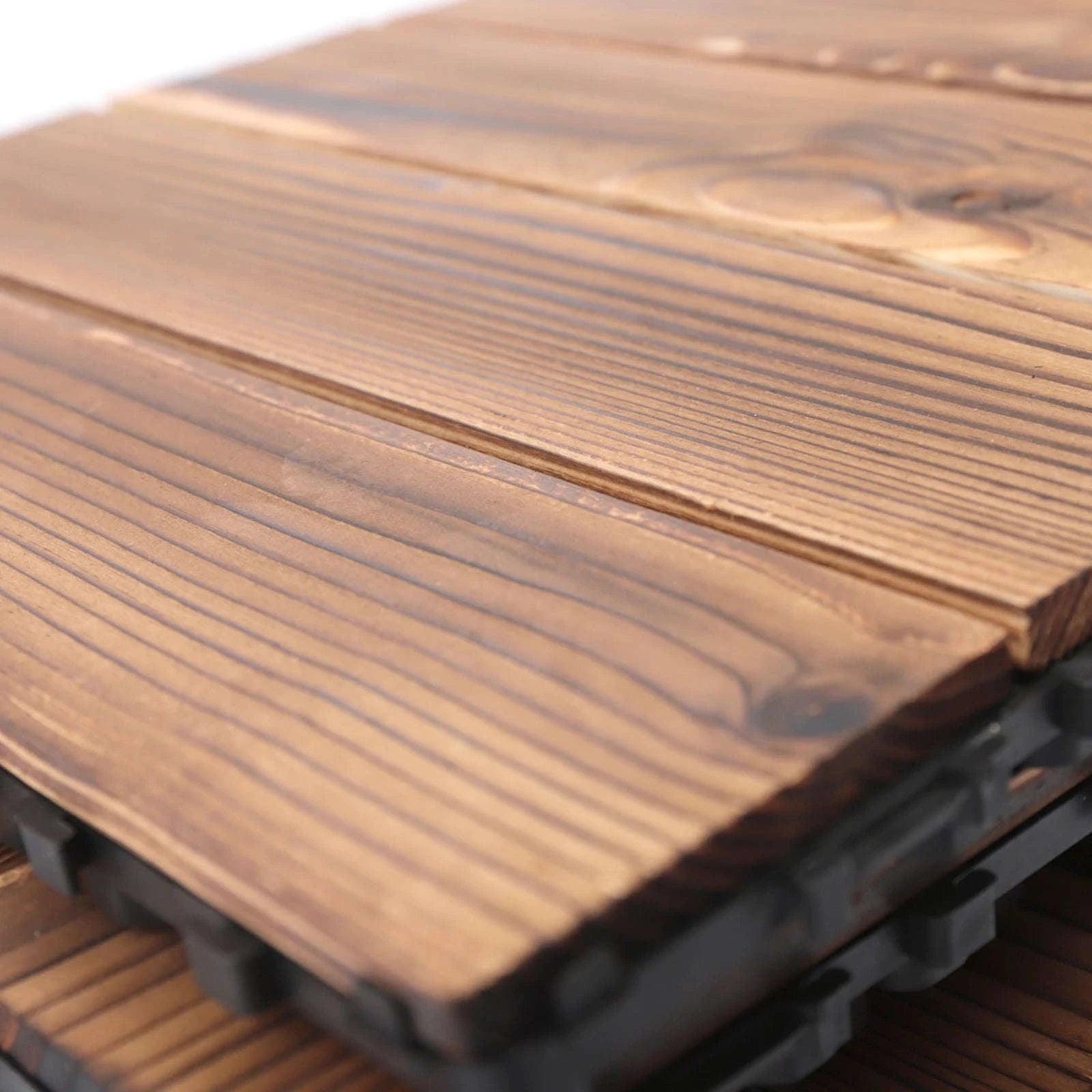 36-Piece Outdoor Wooden Flooring Tiles Set-Chocolate / GERMANY